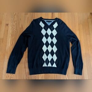 Tommy Hilfiger Men's Navy Argyle Sweater